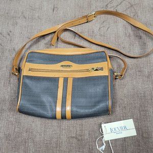 NWT Vintage Louvier Leather Trim Shoulder Crossbody Purse With Original Pouch0o